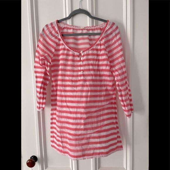 J Crew pink/orange stripe beach cover up XS - Picture 1 of 3